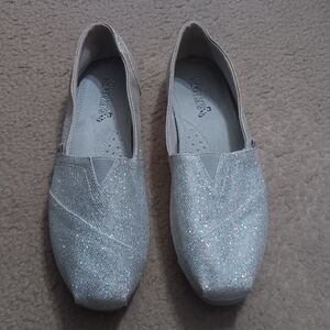 Skechers Women's Sparkle Slip-On Flats - Silver